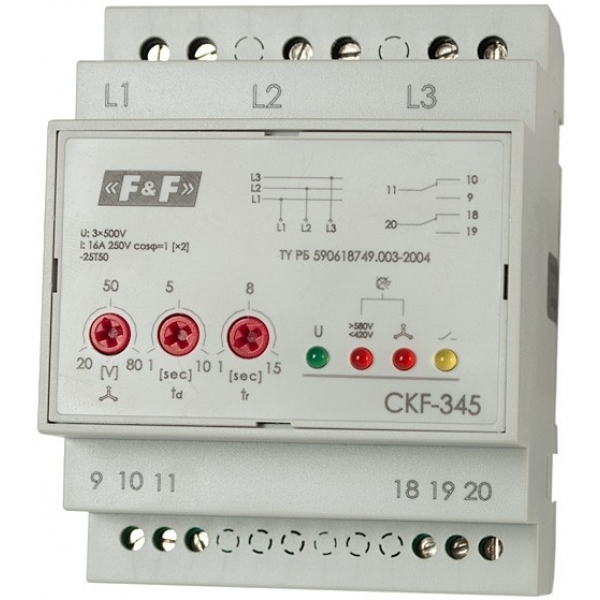 Реле контроля фаз CKF-345